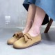 Vintage Handmade Leather Soft Flats Round Toe Slip-On Footwear Vintage Handmade Leather Soft Flats Round Toe Slip-On Footwear