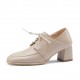 Square-toe Chunky Heel Lace-up Mid-heel Loafers Shoes for Women Square-toe Chunky Heel Lace-up Mid-heel Loafers Shoes for Women
