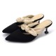 Womens Suede Bow-knot Kitten Heel Mule Womens Suede Bow-knot Kitten Heel Mule
