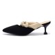 Womens Suede Bow-knot Kitten Heel Mule Womens Suede Bow-knot Kitten Heel Mule