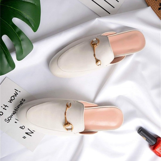 Womens Oxford Slide Slip On Flat Mules Shoes Womens Oxford Slide Slip On Flat Mules Shoes