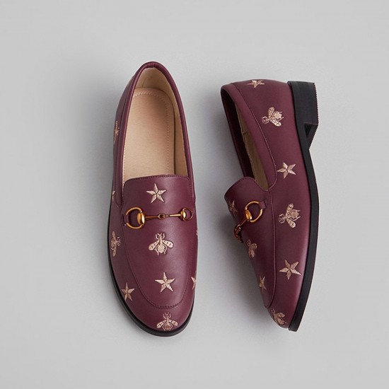 Women Classic Bee and Star Leather Loafers Women Classic Bee and Star Leather Loafers