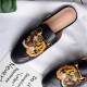 Women Casual Fashion Leather Tiger Pattern Velvet Slippers Mules Women Casual Fashion Leather Tiger Pattern Velvet Slippers Mules