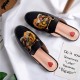 Women Heart Metal Buckle Embroidery Pattern Mules Women Heart Metal Buckle Embroidery Pattern Mules