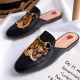 Women Heart Metal Buckle Embroidery Pattern Mules Women Heart Metal Buckle Embroidery Pattern Mules