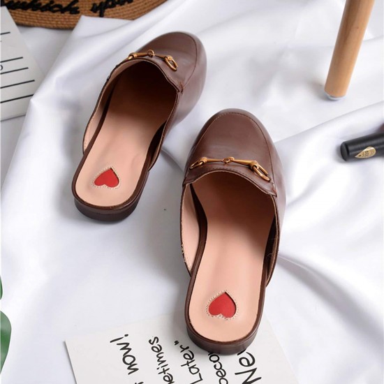 Womens Red Heart Buckle Shoes Mules Womens Red Heart Buckle Shoes Mules