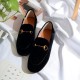 Women Classic Metal Buckle Velvet Loafers Flat Shoes Women Classic Metal Buckle Velvet Loafers Flat Shoes