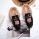 Womens Rose Classic Buckle Fur Mules Womens Rose Classic Buckle Fur Mules