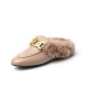 Furry Fur Slip on Mules Shoes Furry Fur Slip on Mules Shoes