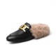 Furry Fur Slip on Mules Shoes Furry Fur Slip on Mules Shoes