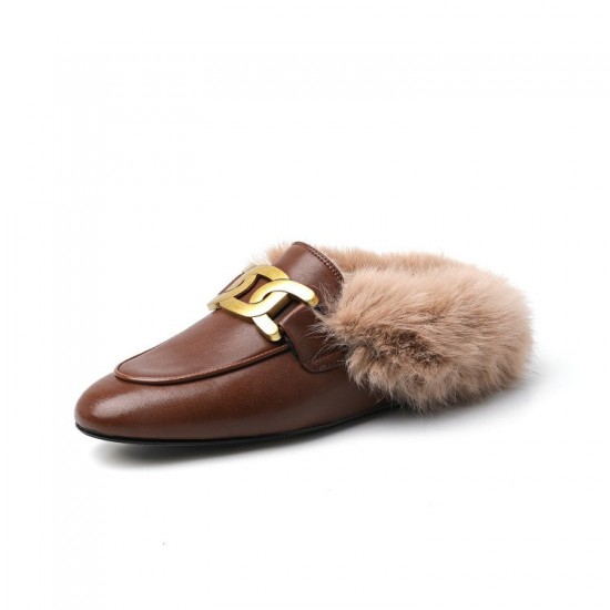 Furry Fur Slip on Mules Shoes Furry Fur Slip on Mules Shoes