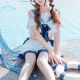 Sweet Lolita Swimwear Bows Short Sleeves 2-Piece Set Swimsuits Sweet Lolita Swimwear Bows Short Sleeves 2-Piece Set Swimsuits