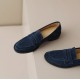 Handmade Classic Navy Suede Leather Loafers Women's Shoes Handmade Classic Navy Suede Leather Loafers Women's Shoes