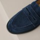 Handmade Classic Navy Suede Leather Loafers Women's Shoes Handmade Classic Navy Suede Leather Loafers Women's Shoes