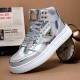 Metal Luster Couple High-Top Skateboard Sneakers Metal Luster Couple High-Top Skateboard Sneakers