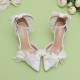 Lily of the valley Elegant Elf Fairy Princess Wedding High Heels - White Lily of the valley Elegant Elf Fairy Princess Wedding High Heels - White