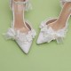 Lily of the valley Elegant Elf Fairy Princess Wedding High Heels - White Lily of the valley Elegant Elf Fairy Princess Wedding High Heels - White
