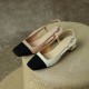 Leather Slingback Heels for Women Strap Closed Toe Leather Slingback Heels for Women Strap Closed Toe
