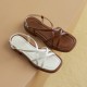 Women's Leather Low Heel Spaghetti Strap Slingback Casual Sandals Women's Leather Low Heel Spaghetti Strap Slingback Casual Sandals