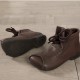 Women's Vintage Ankle Boots Round Head Flat Leather Boots Women's Vintage Ankle Boots Round Head Flat Leather Boots