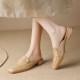 Women's Leather Casual Flat Mules Shoes Women's Leather Casual Flat Mules Shoes