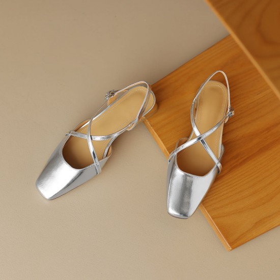Women's Handmade Vintage Cross Buckle Summer Low Heel Sandals Women's Handmade Vintage Cross Buckle Summer Low Heel Sandals
