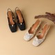 Women's Handmade Elegant Lace Slingback Block Heel Sandals Women's Handmade Elegant Lace Slingback Block Heel Sandals
