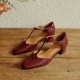 Pointy Toe Block Heels Leather T-Strap Mary Jane Shoes Pointy Toe Block Heels Leather T-Strap Mary Jane Shoes