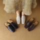 Womens Handmade Vintage Preppy Style Comfort Flat Mule Shoes Womens Handmade Vintage Preppy Style Comfort Flat Mule Shoes