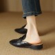 Womens Handmade Vintage Preppy Style Comfort Flat Mule Shoes Womens Handmade Vintage Preppy Style Comfort Flat Mule Shoes