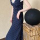 French Polka Dot Lace Long Dress French Polka Dot Lace Long Dress