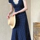 French Polka Dot Lace Long Dress French Polka Dot Lace Long Dress