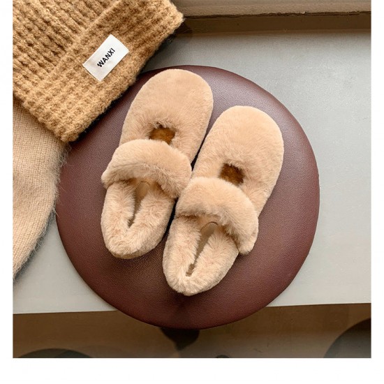 Women Faux-Fur Loafers Cute Winter Fleece Flat Casual Shoes Women Faux-Fur Loafers Cute Winter Fleece Flat Casual Shoes