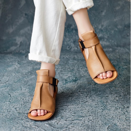 Women's Handmade Leather Open Toe Ankle Sandals Women's Handmade Leather Open Toe Ankle Sandals