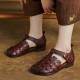 Women's Handmade Leather Woven Casual Closed Toe Buckle Sandals Women's Handmade Leather Woven Casual Closed Toe Buckle Sandals