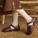 Women's Handmade Leather Woven Casual Closed Toe Buckle Sandals Women's Handmade Leather Woven Casual Closed Toe Buckle Sandals