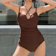 Korean Sexy One-Piece Solid Color Breast Gathered Swimwear Korean Sexy One-Piece Solid Color Breast Gathered Swimwear