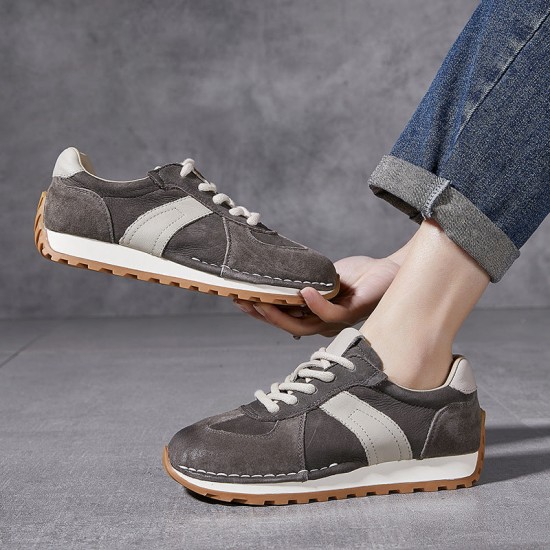 Women's Leather Patchwork Sneakers Comfortable Soles Suede Causal Sport Shoes Women's Leather Patchwork Sneakers Comfortable Soles Suede Causal Sport Shoes