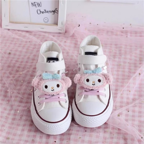 Kids Cartoon Pattern Velcro High Top Canvas Kawaii Girls Shoes Kids Cartoon Pattern Velcro High Top Canvas Kawaii Girls Shoes