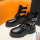 Womens Platform Buckled Cut Out Ankle Boots Womens Platform Buckled Cut Out Ankle Boots