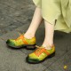 Sheepskin Leather Colorful Patchwork Flat Lace-up Women's Shoes Sheepskin Leather Colorful Patchwork Flat Lace-up Women's Shoes