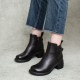 Womens Leather Ankle Boots Round Toe Zip Handmade Shoes Womens Leather Ankle Boots Round Toe Zip Handmade Shoes