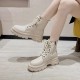 Womens Platform Ankle White Combat Boots Womens Platform Ankle White Combat Boots