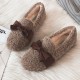 Women Faux-Fur Loafers Bow Winter Warm & Soft Plush Shoes Women Faux-Fur Loafers Bow Winter Warm & Soft Plush Shoes