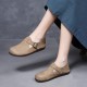 Women Retro Flat Buckle Slip On Shoes Women Retro Flat Buckle Slip On Shoes