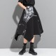 Ink Print Patchwork Irregular Mid-Length A-Line Skirt Ink Print Patchwork Irregular Mid-Length A-Line Skirt