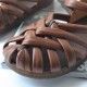 Women's Leather Hand-Woven Velcro Flat Sandals Women's Leather Hand-Woven Velcro Flat Sandals