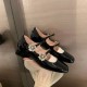 Women's Patent Leather Rhinestone Flower Buckle Mary Janes Shoes Women's Patent Leather Rhinestone Flower Buckle Mary Janes Shoes