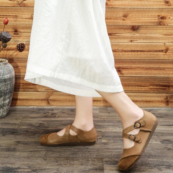 Womens Handmade Soft Leather Cross Strap Flats Shoes Womens Handmade Soft Leather Cross Strap Flats Shoes