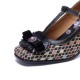 Women's Vintage T-strap Plaid Patchwork Floral Mary Jane High Heels Women's Vintage T-strap Plaid Patchwork Floral Mary Jane High Heels